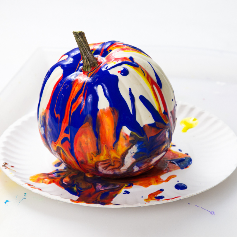 splatter paint pumpkin