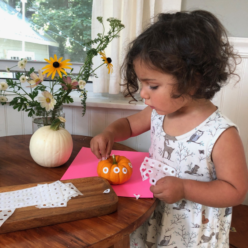 stickers on pumpkins