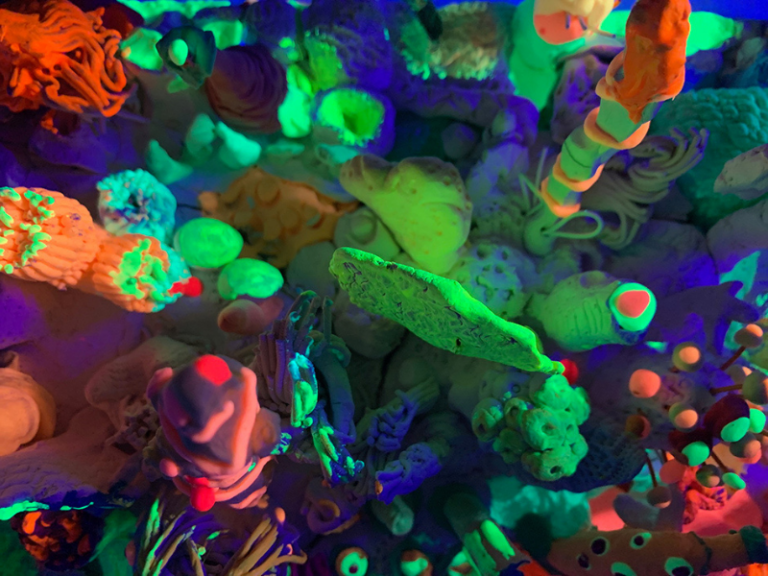 glowing clay coral reef