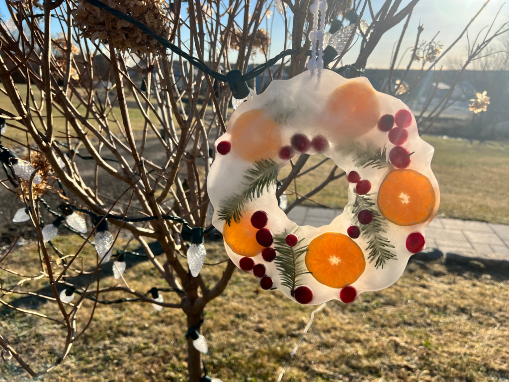hanging ice wreath