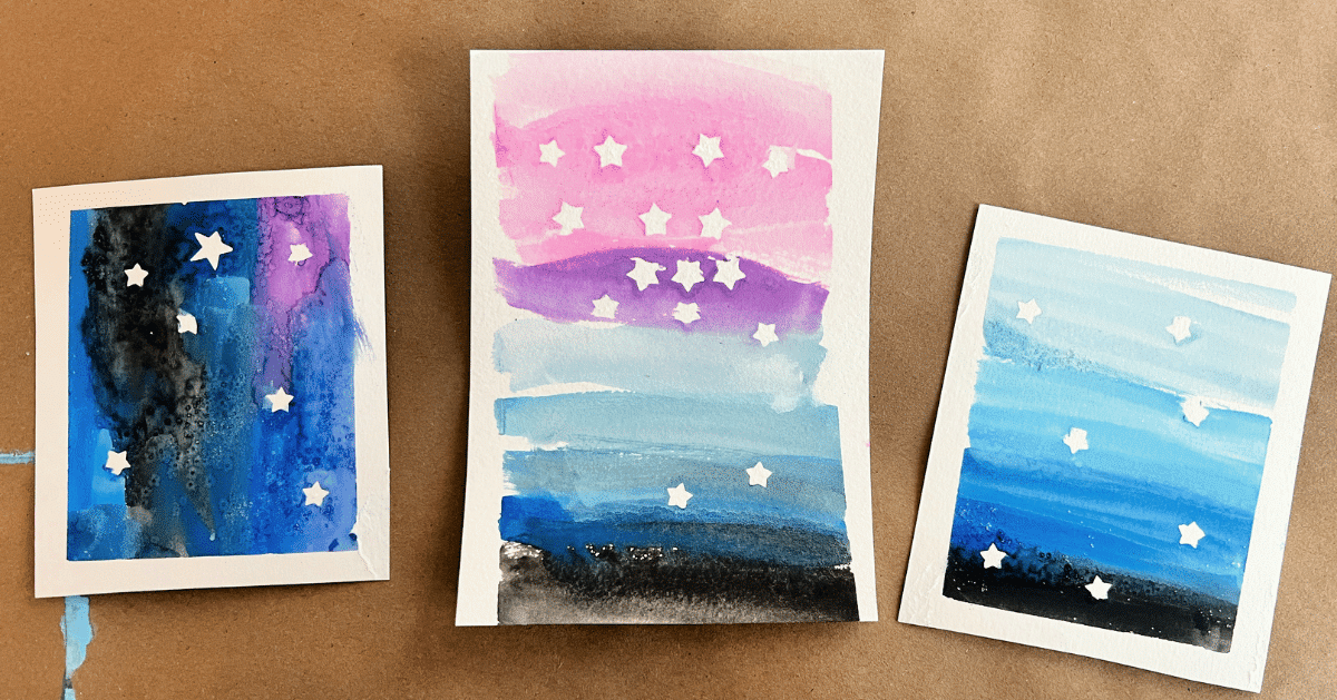 How to Make Sticker Resist Starry Night Cards