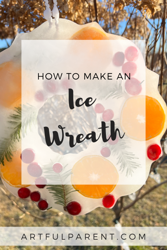 winter craft ice wreath pin