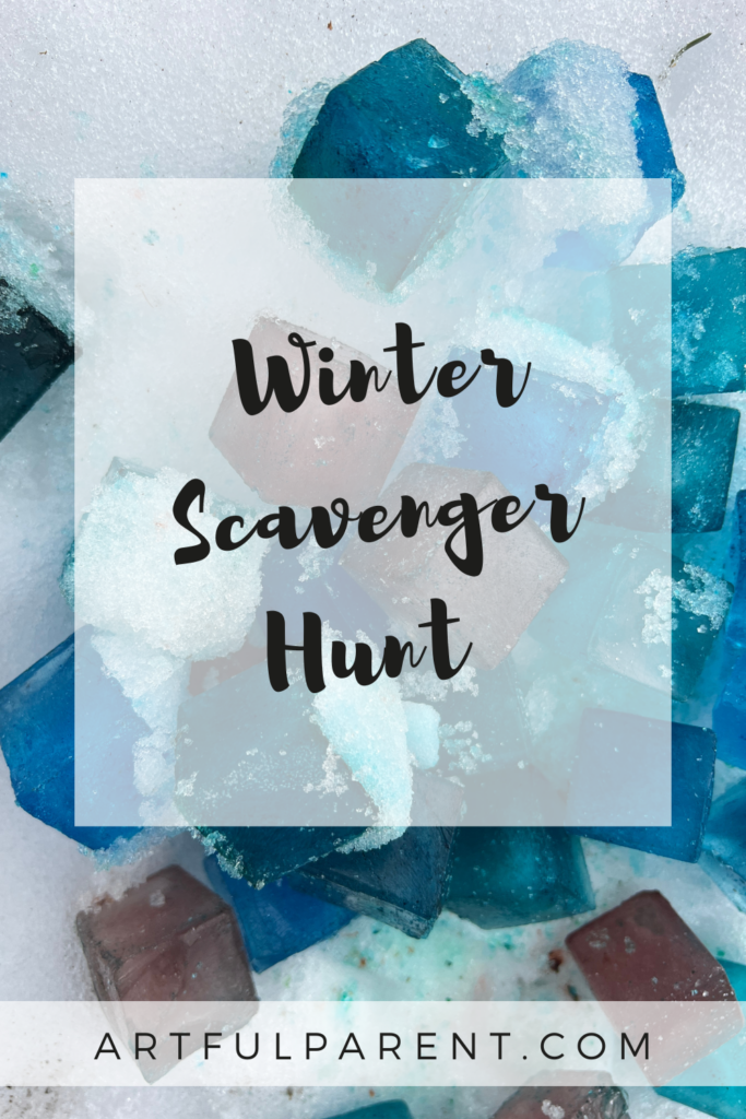 winter scavenger hunt pin