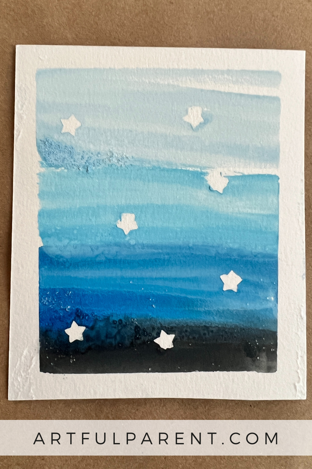 How to Make Starry Night Cards with Sticker Resist Art