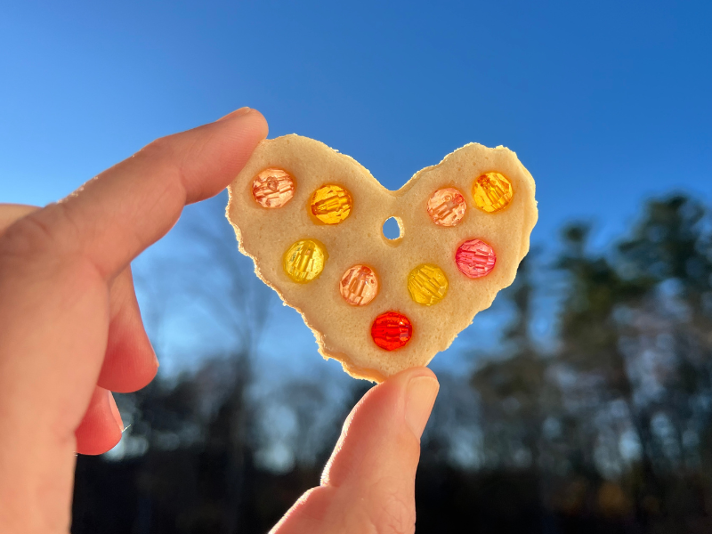 beaded heart ornament