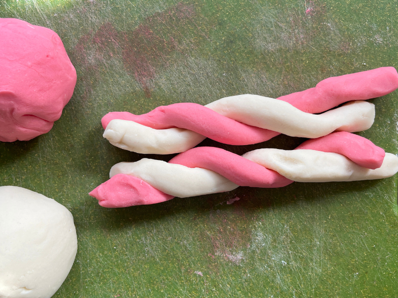 candy cane playdough