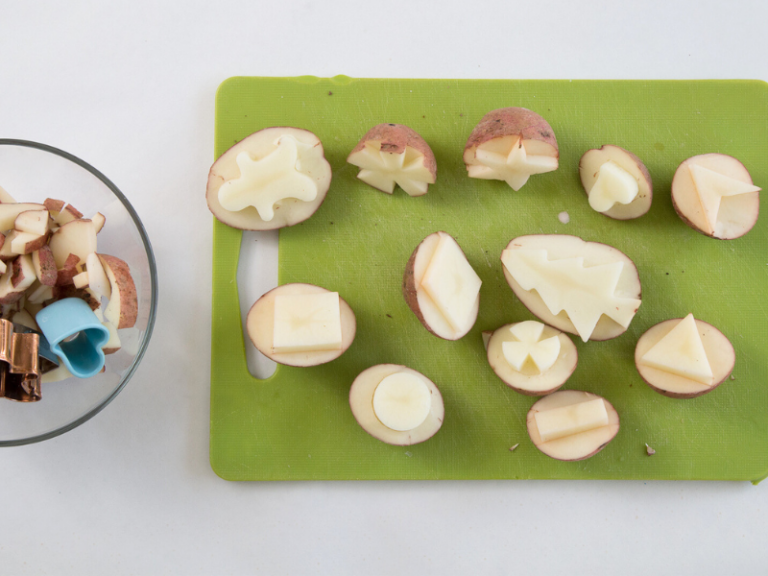 carved potatoes