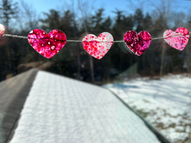 diy valentine decorations in window