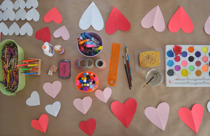 diy valentines craft table