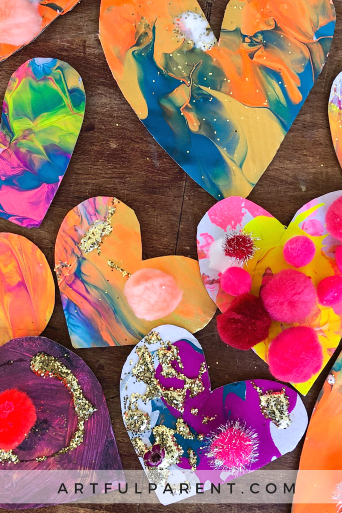 cardboard hearts _  DIY valentines card ideas for kids 