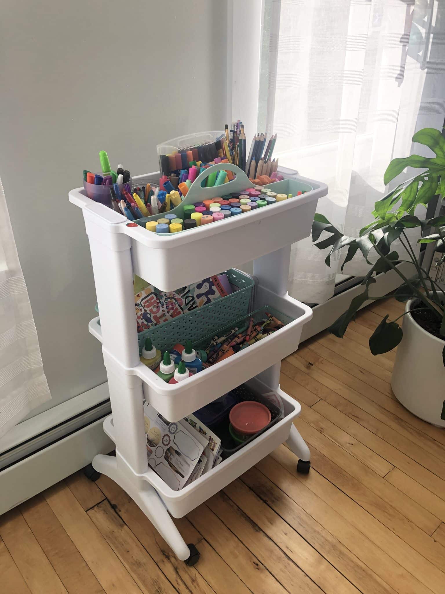 How to Set up an Art Cart for Kids