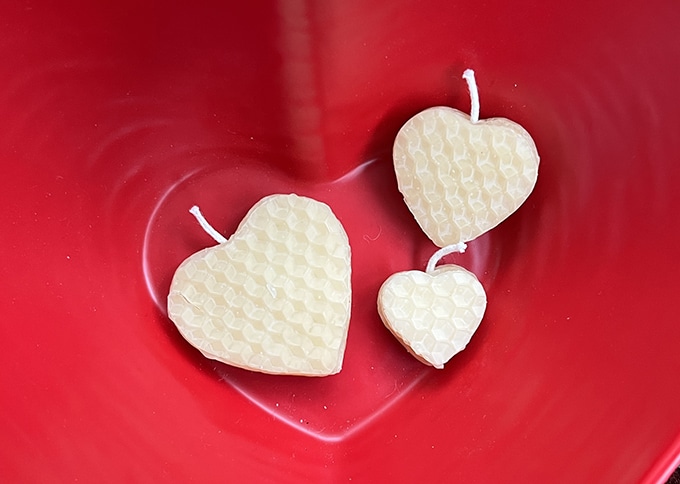 beeswax heart candles