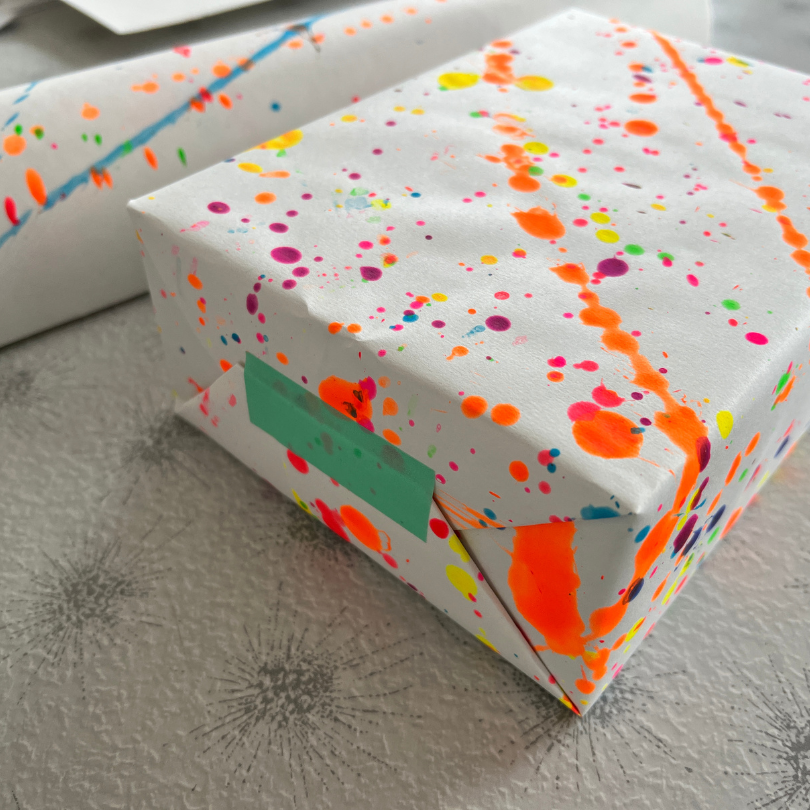 splatter paint wrapping paper