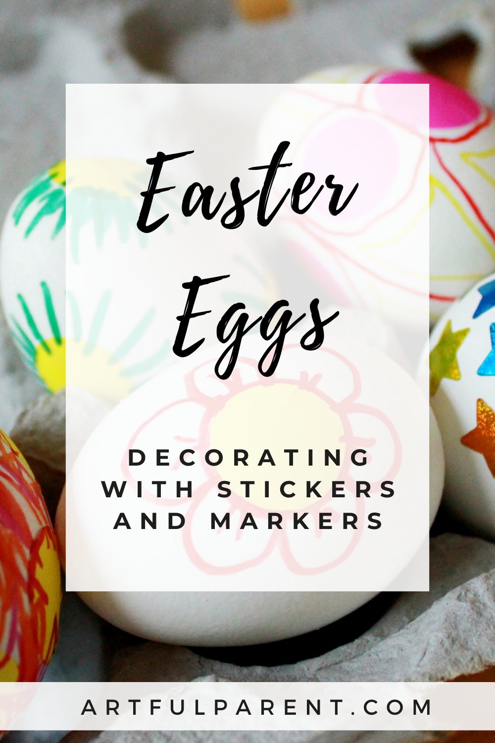easter eggs with stickers pin
