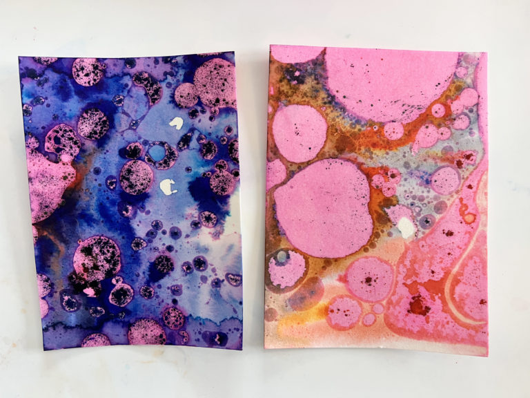 marbling paper with oil