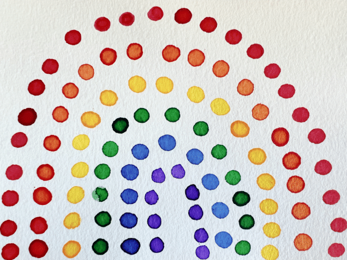 Creative dot painting technique perfect for kids and beginners