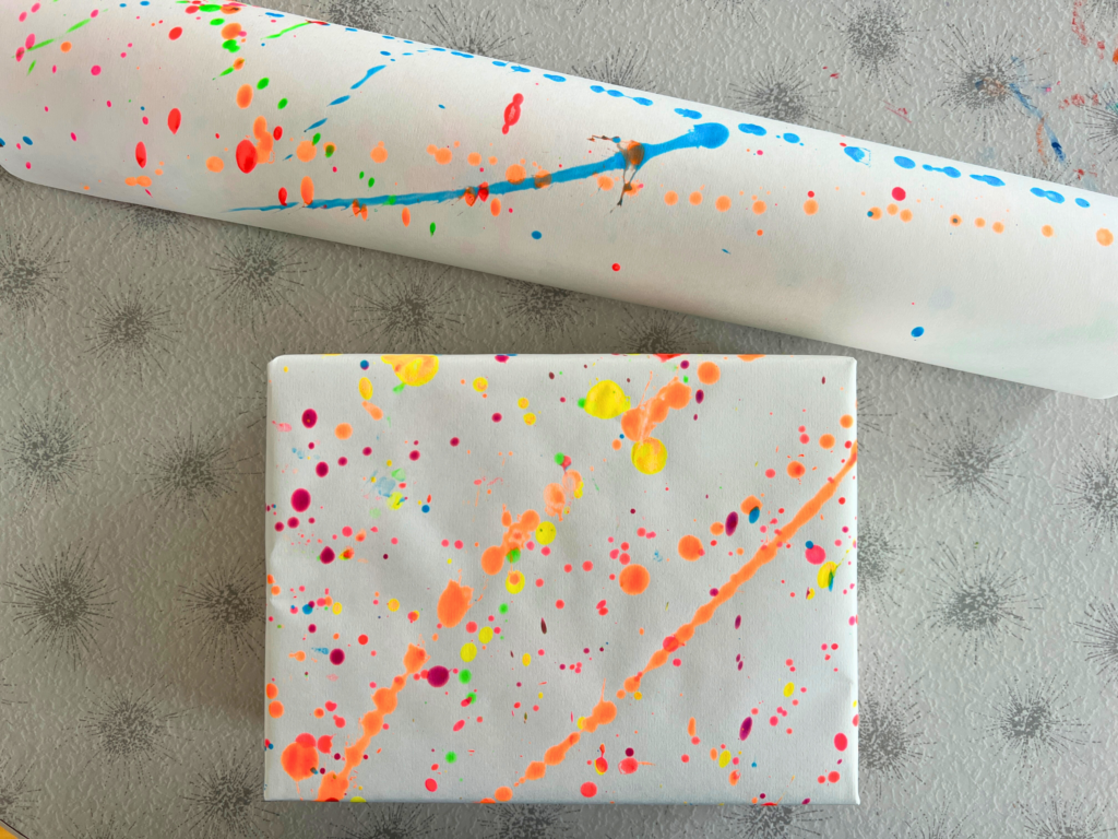 splatter painted wrapping paper