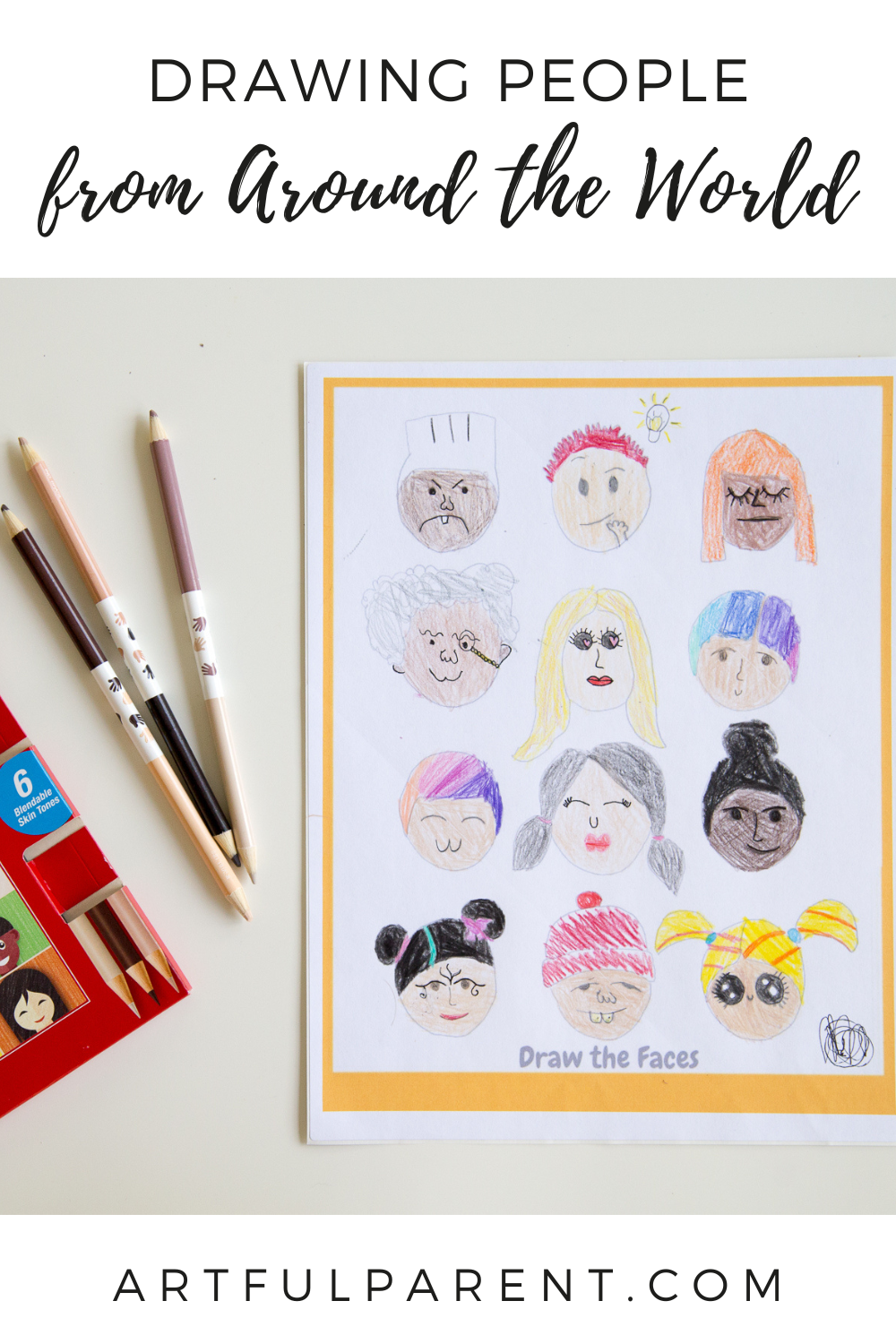 Drawing People from Around the World (+ FREE PRINTABLE)