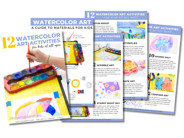 12 Watercolor Art Ideas for Kids (with a Printable Guide!)