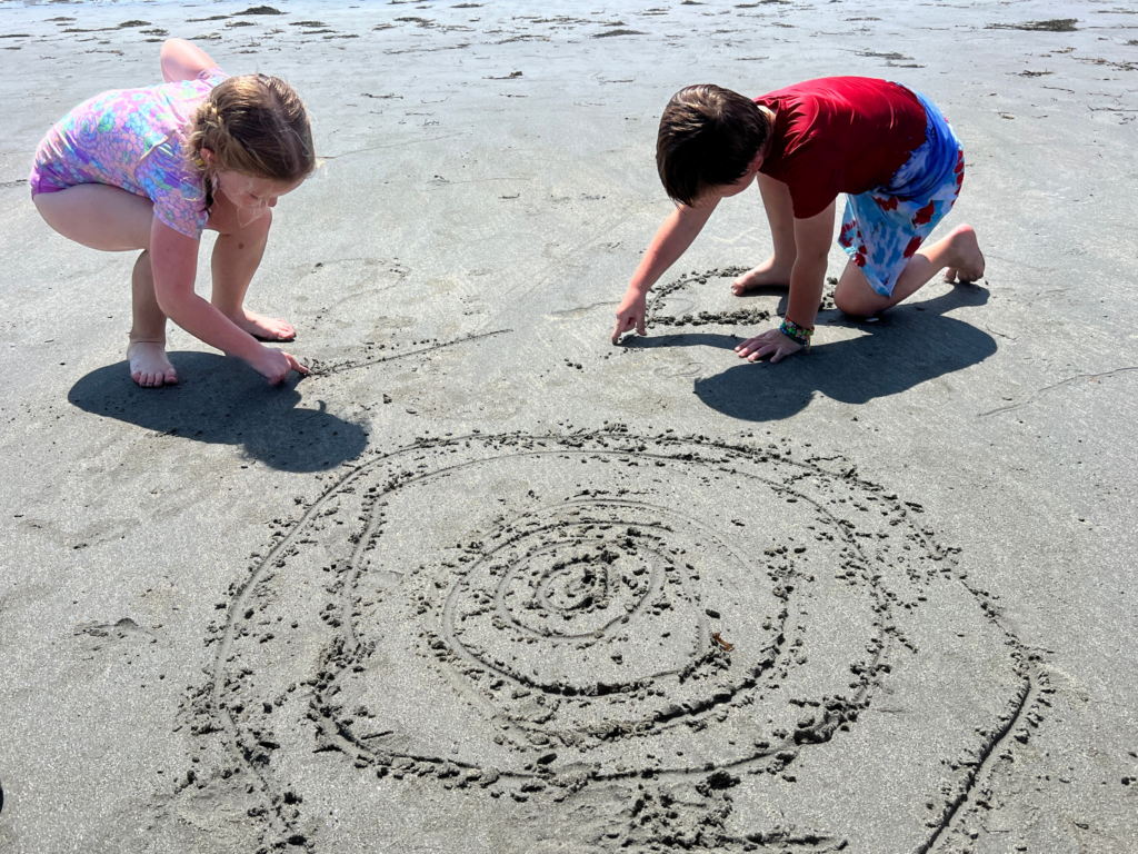 drawing in the sand