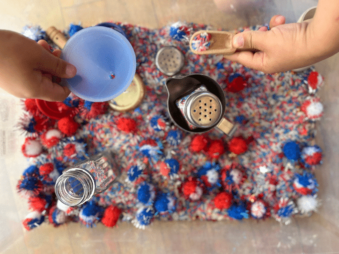 sensory play for fourth of july