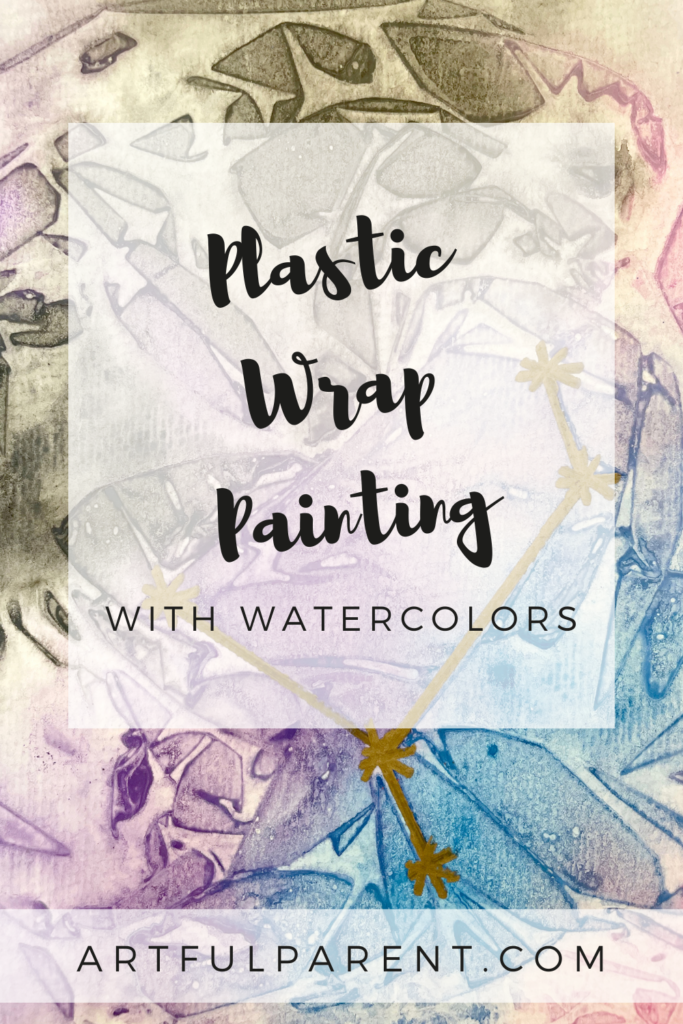 plastic wrap painting pinterest