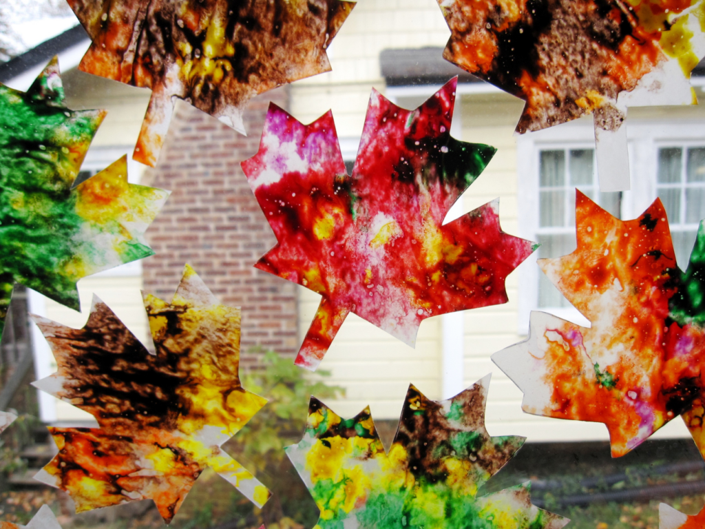 stained glass leaves