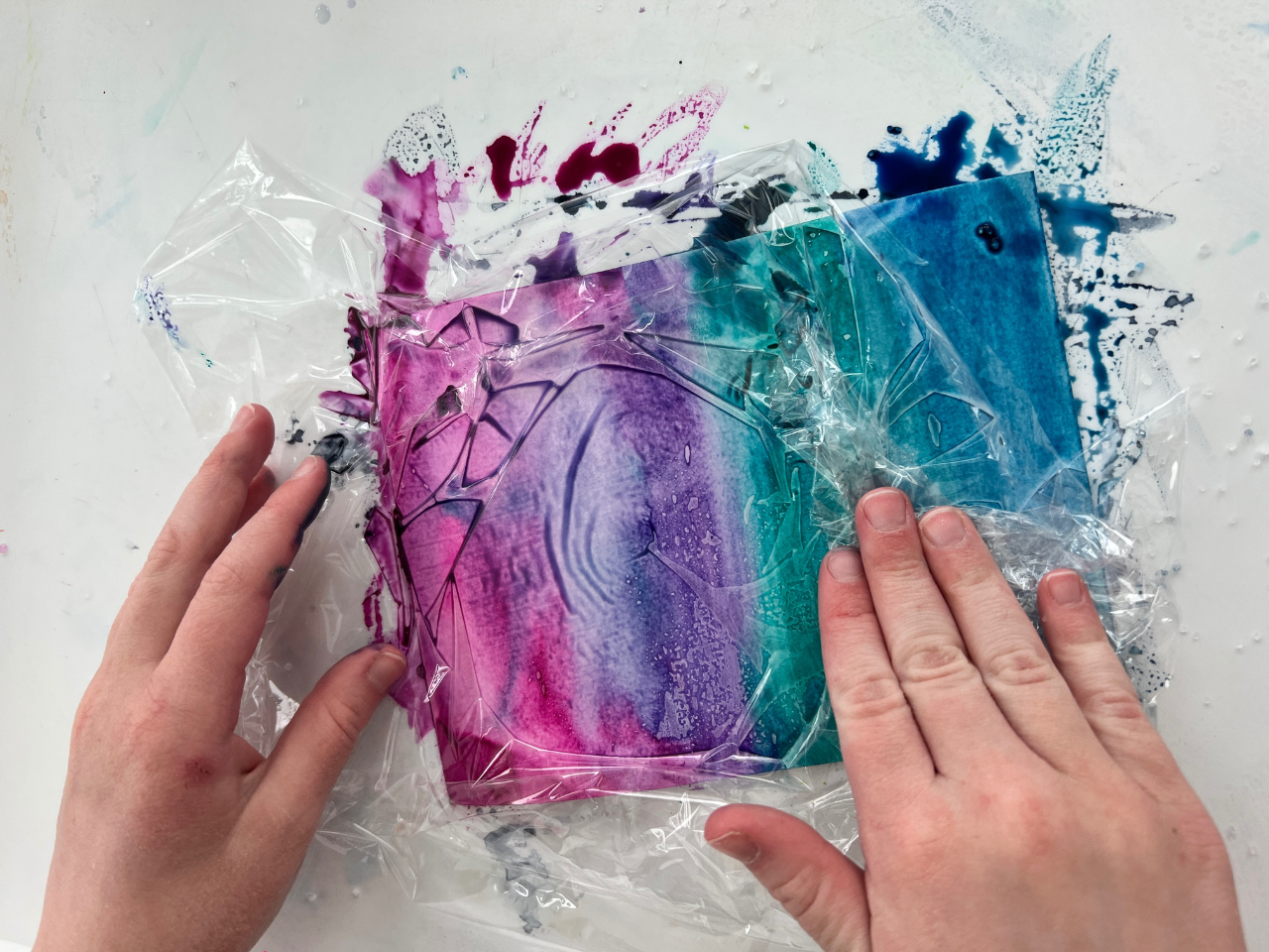 How to Do Plastic Wrap Painting with Watercolors