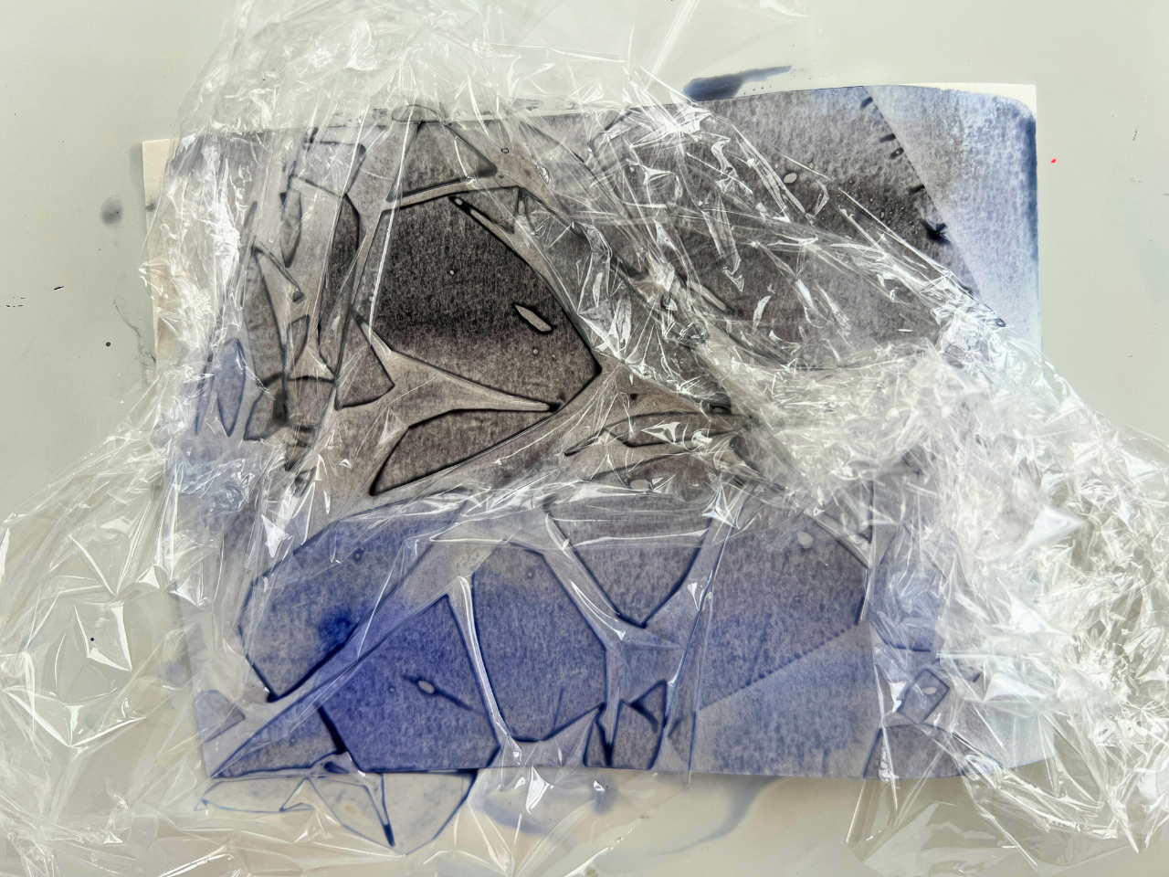 How to Do Plastic Wrap Painting with Watercolors