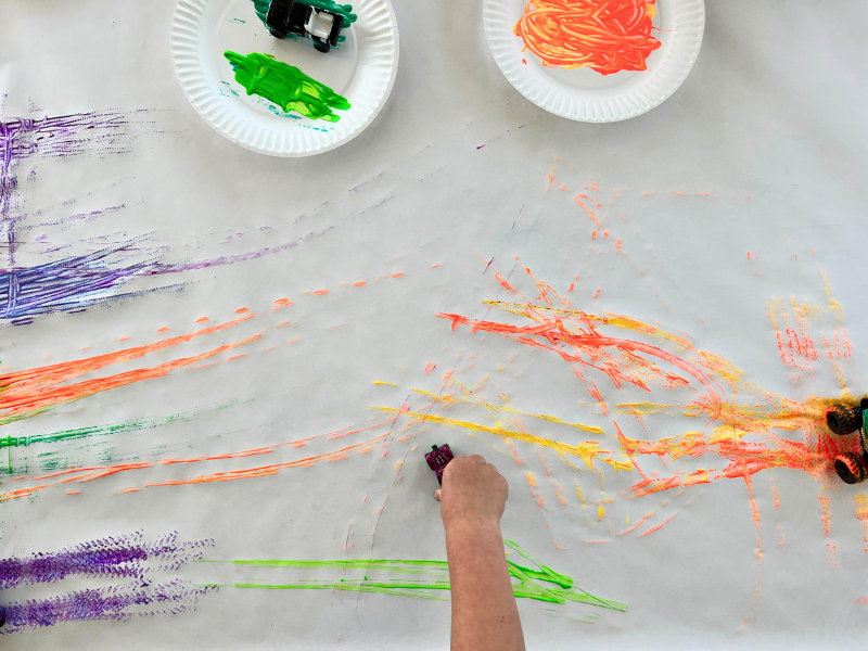 How to Paint with Cars: Easy Action Art for Kids