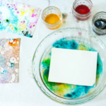 paper marbling with oil