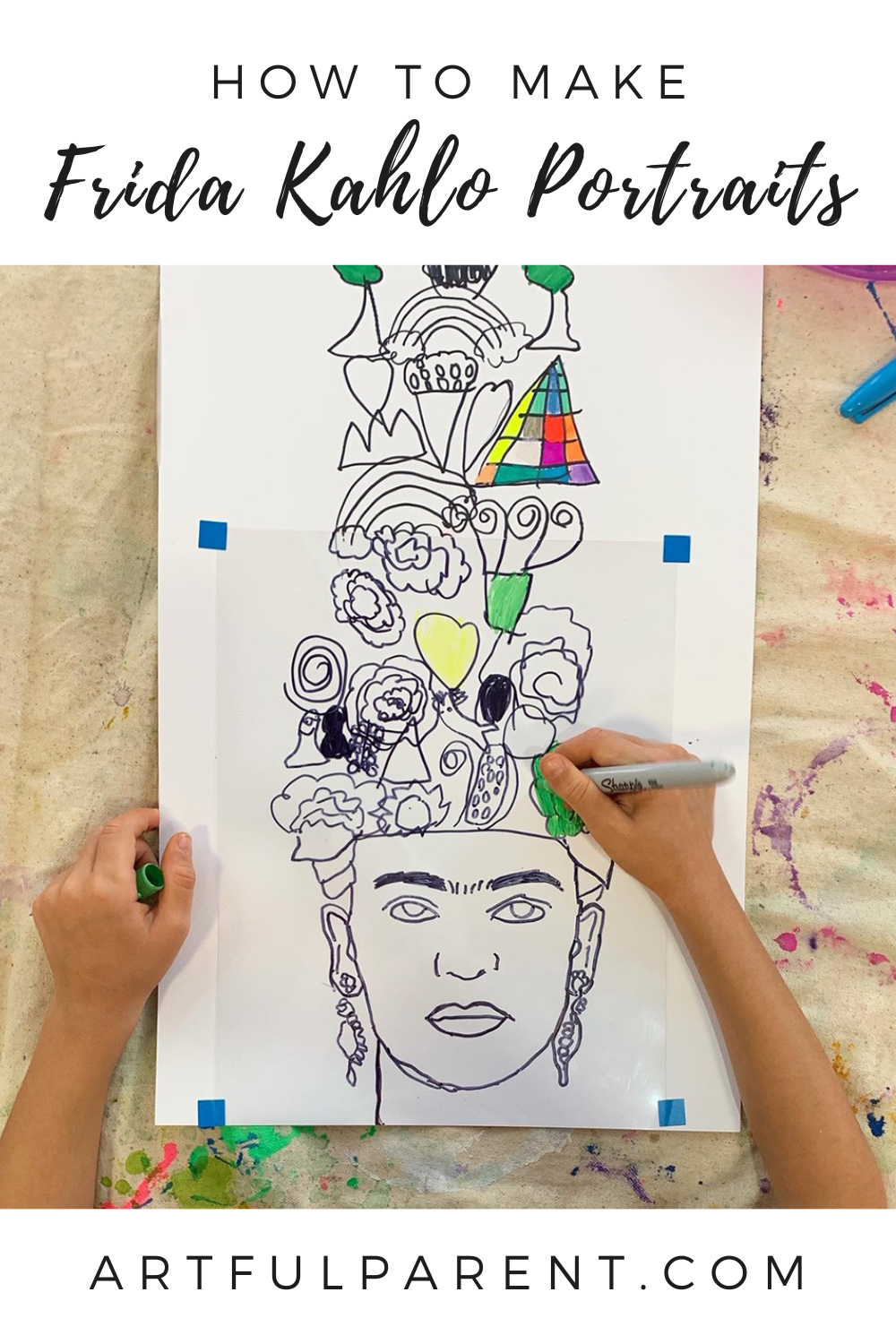 How to Make Frida Kahlo Portraits for Kids