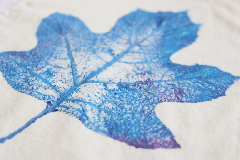 leaf print on napkin