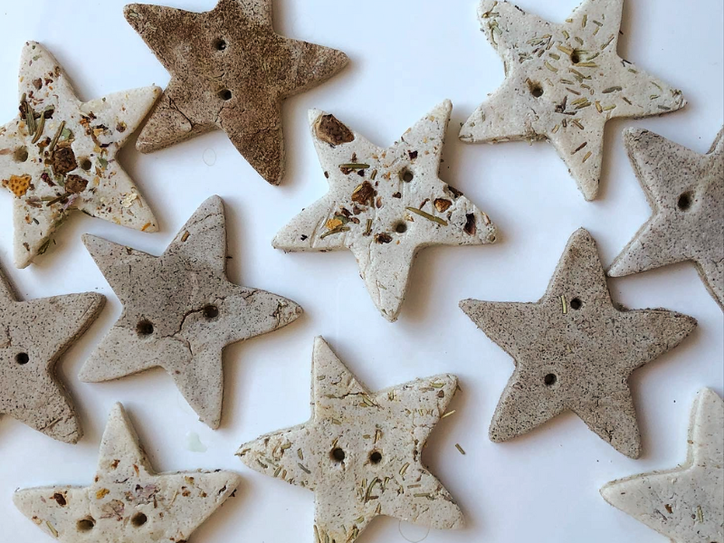 scented salt dough stars