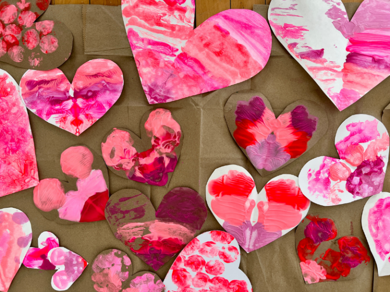 blot art hearts