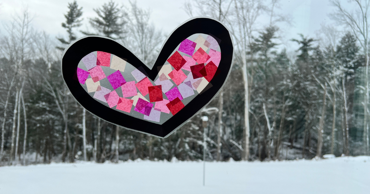How to Make a Heart Suncatcher with Tissue Paper
