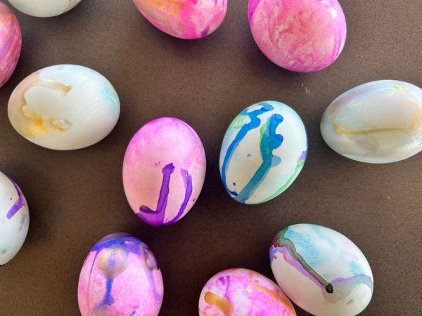 How To Dye Easter Eggs With Shaving Cream The Artful Parent   Painted Easter Eggs 600x450 