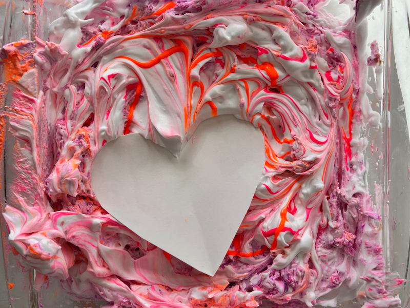 shaving cream heart