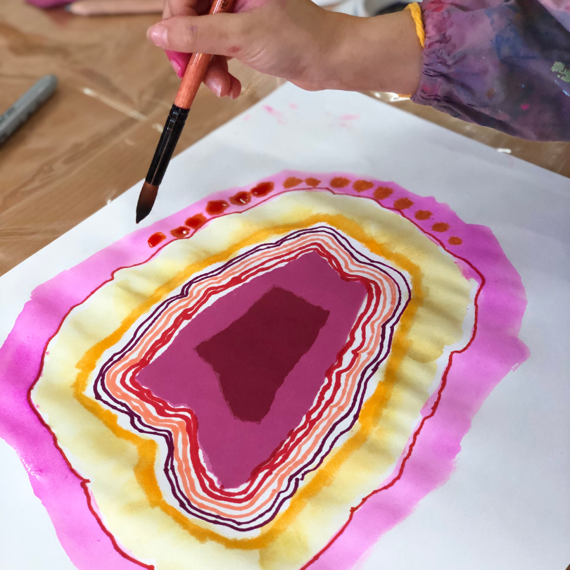 painting a geode