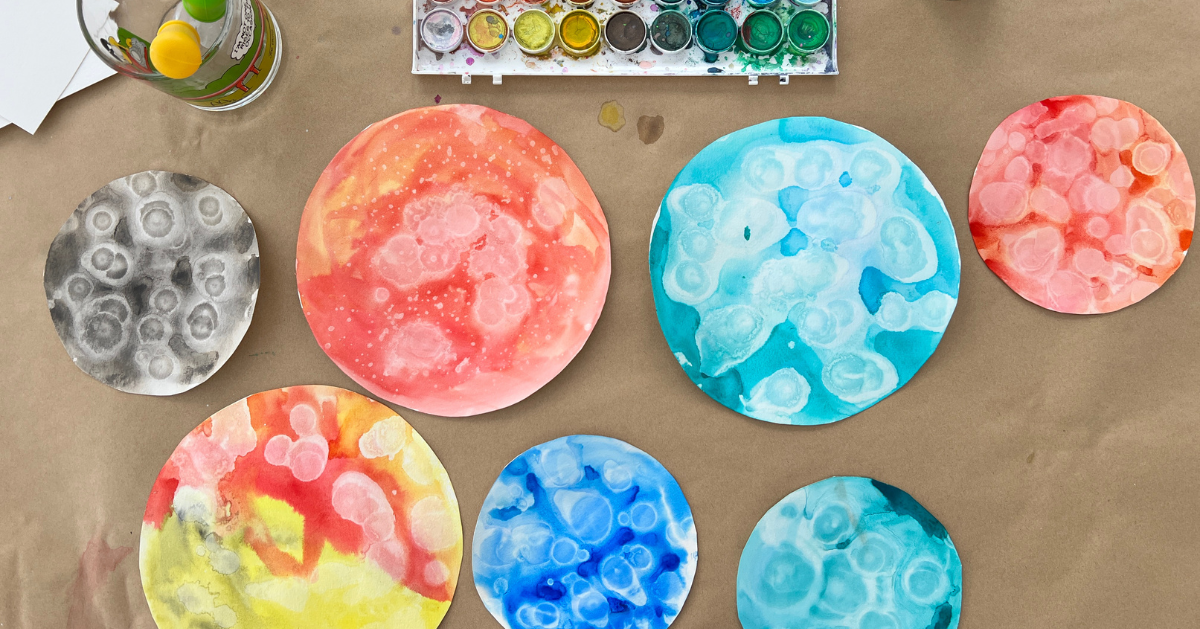 How to Paint Watercolor Planets with Rubbing Alcohol