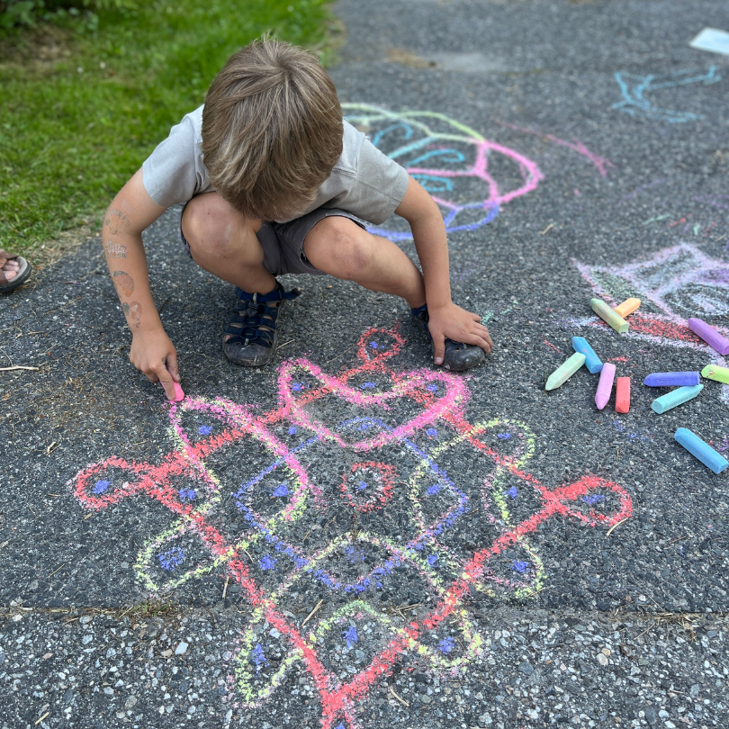drawing with chalk