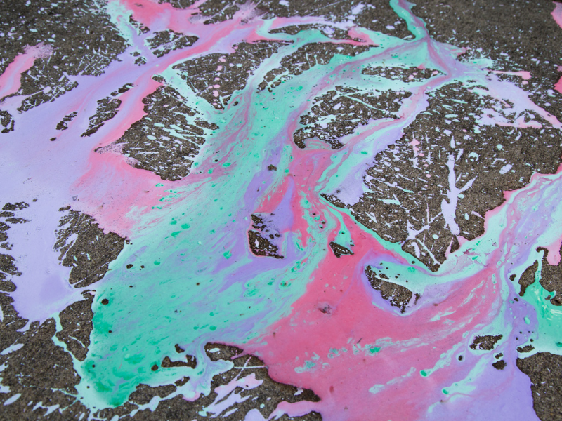 oobleck on sidewalk
