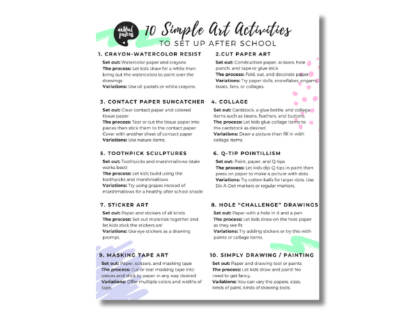 10 Simple After-School Arts and Crafts Activities