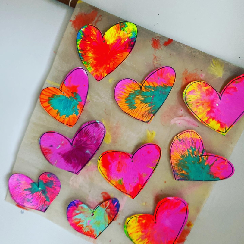 hearts made from prints