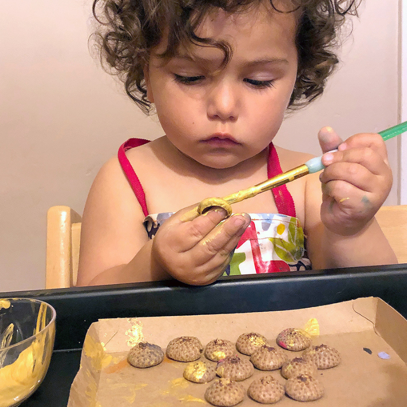 painting acorn caps