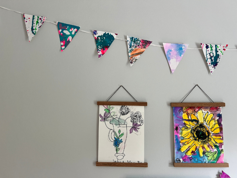 artful bunting hung up