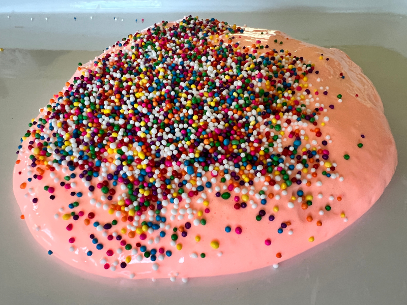 fluffy slime with sprinkles
