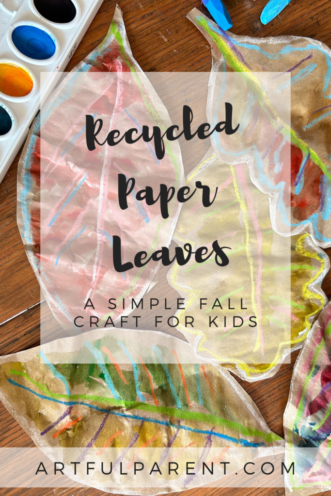 recycled paper leaves