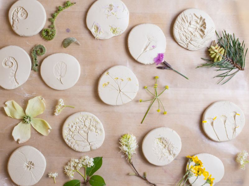 nature prints in clay