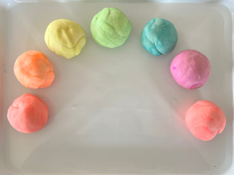 rainbow playdough